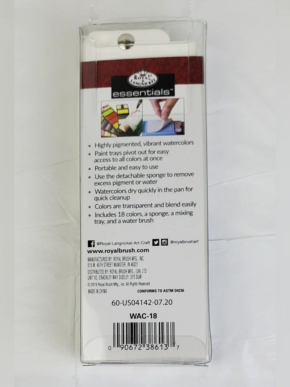 Royal & Langnickel Flipkit Travel Watercolours Paint Set 18 Colors - NEW